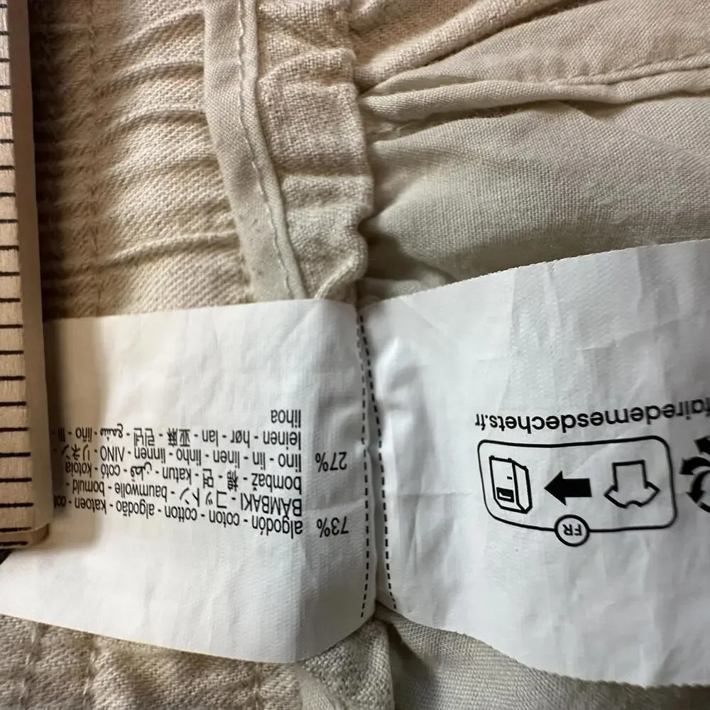 Zara Beige‎ Women's Casual Pants with Drawstring Waist - 89
